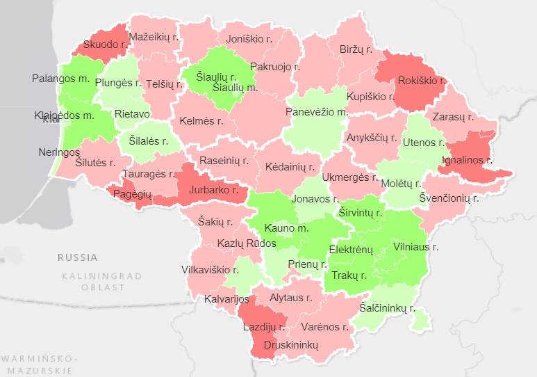 Interaktyviame žemėlapyje – svarbiausi Lietuvos rodikliai